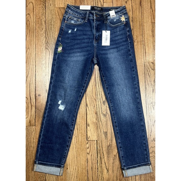 Judy Blue Denim - NWT Judy Blue High Waist Boyfriend Fit Denim Medium Wash Jeans Women's Sz 27x30